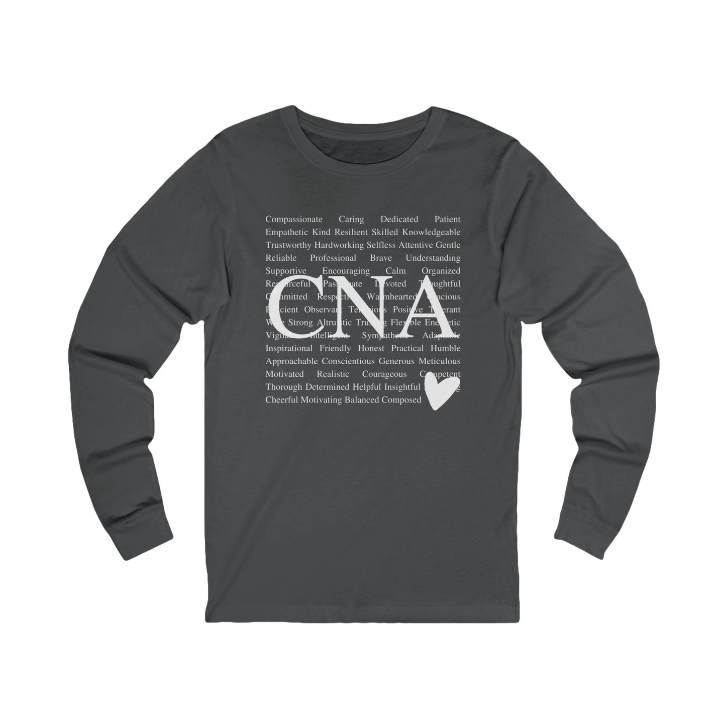 CNA Long Sleeve Tee - Compassionate Caregiver Shirt for Nurses
