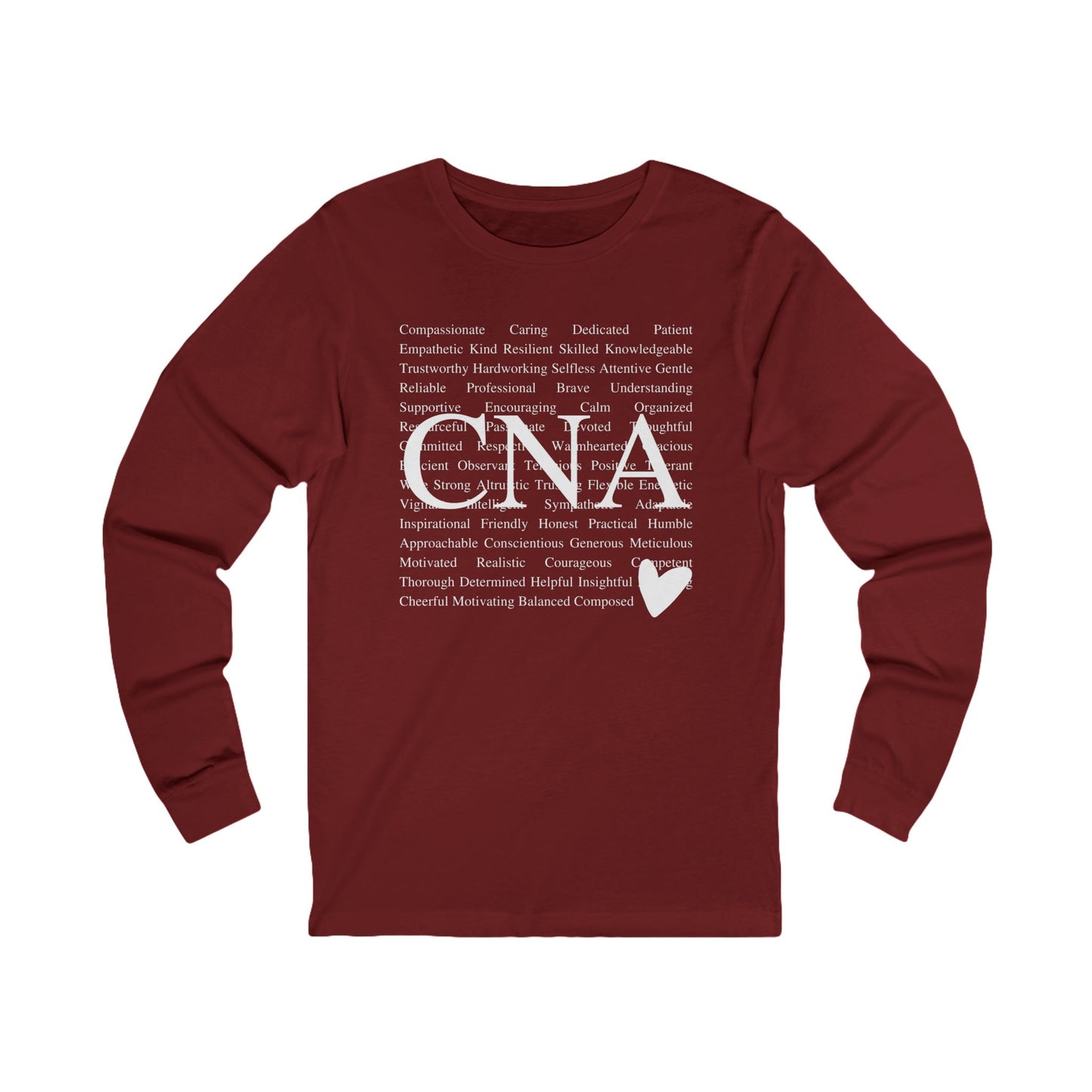 CNA Long Sleeve Tee - Compassionate Caregiver Shirt for Nurses