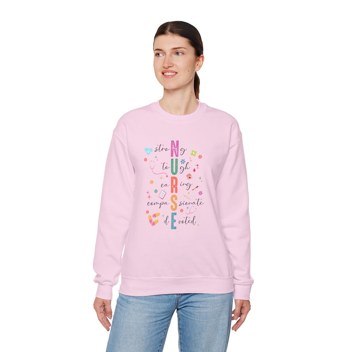 Colorful Nurse Appreciation Sweatshirt, Cozy Crewneck for Nurses, Nursing Gifts, Healthcare Worker Sweatshirt, Medical Apparel