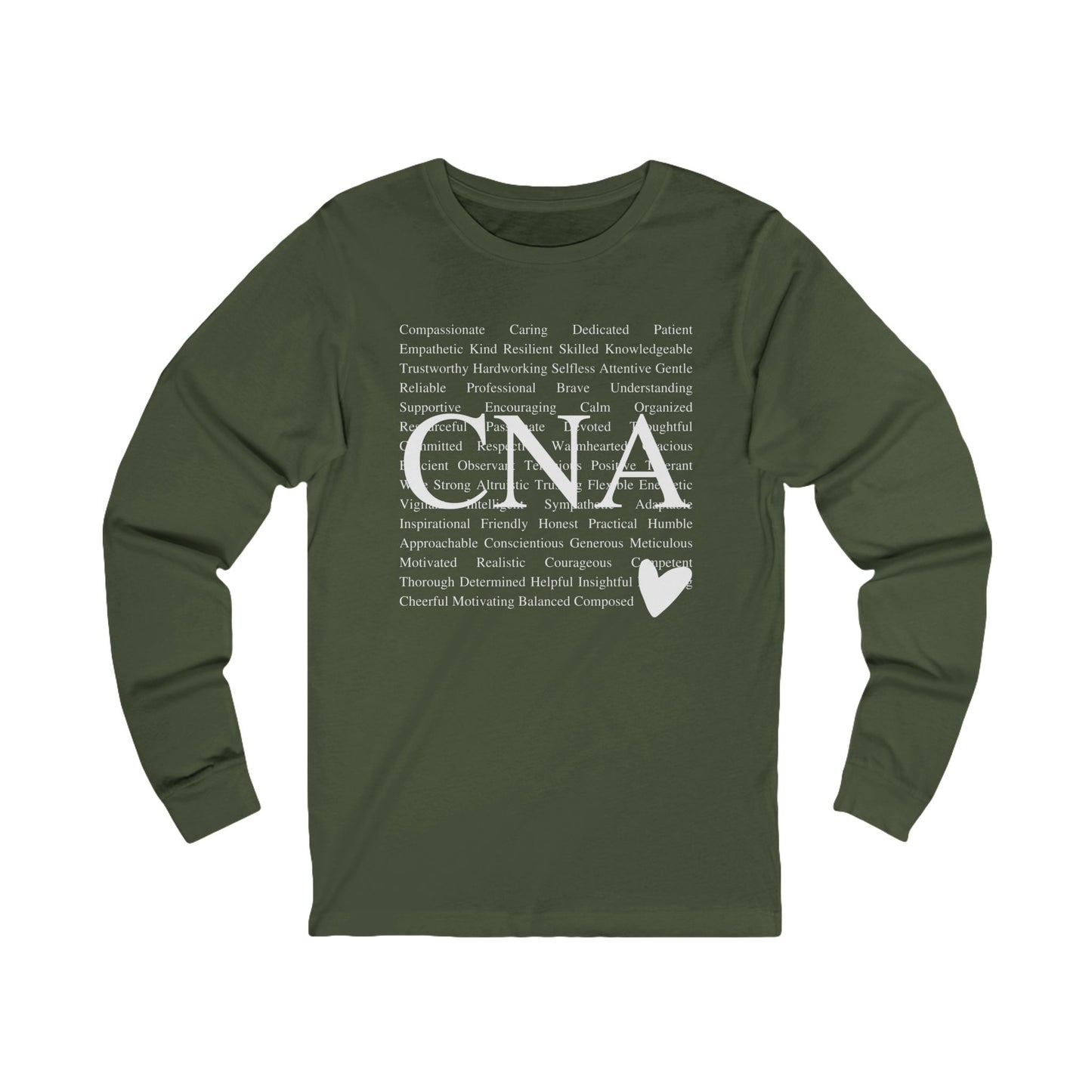 CNA Long Sleeve Tee - Compassionate Caregiver Shirt for Nurses