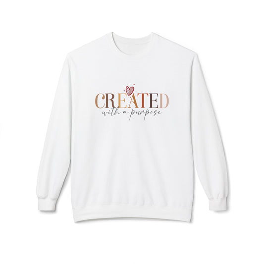 Created with a Purpose Unisex Fleece Sweatshirt - Love of Jesus Design