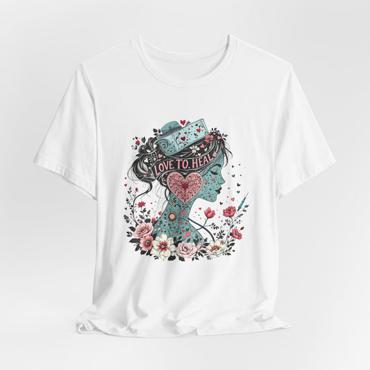 Graphic Healthcare Unisex Tee - Love to Heal Work Shirt