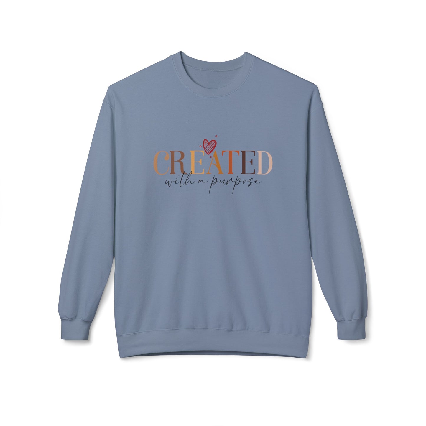 Created with a Purpose Unisex Fleece Sweatshirt - Love of Jesus Design