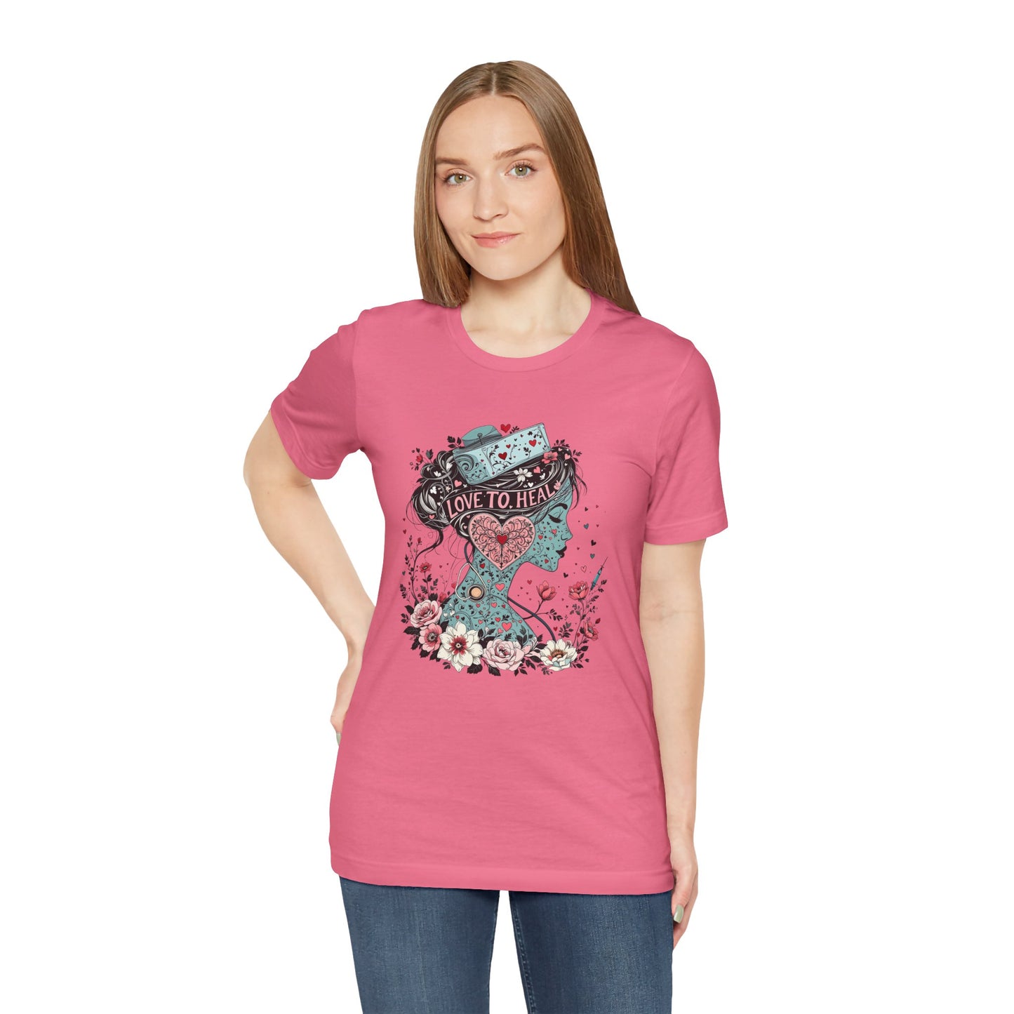 Graphic Healthcare Unisex Tee - Love to Heal Work Shirt