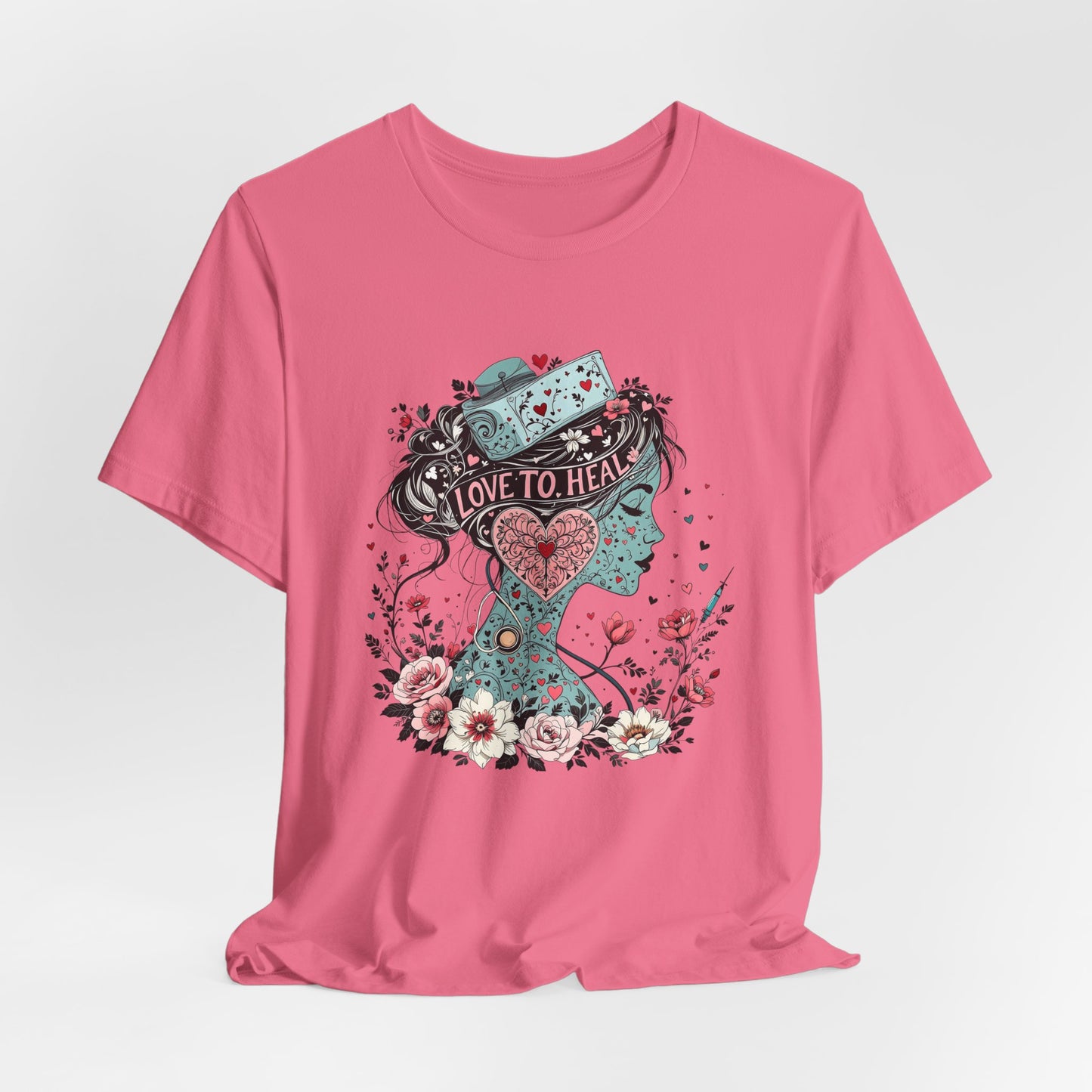 Graphic Healthcare Unisex Tee - Love to Heal Work Shirt