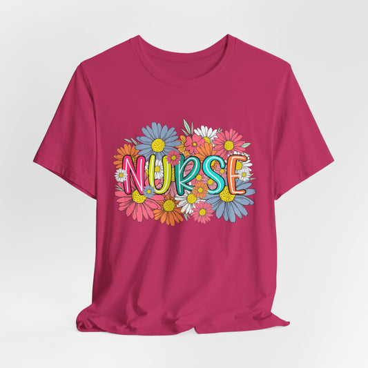 Floral Nurse Short Sleeve Tee - Celebrate Healthcare Heroes