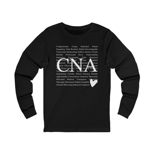 CNA Long Sleeve Tee - Compassionate Caregiver Shirt for Nurses