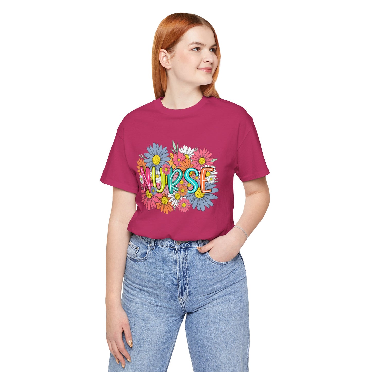 Floral Nurse Short Sleeve Tee - Celebrate Healthcare Heroes