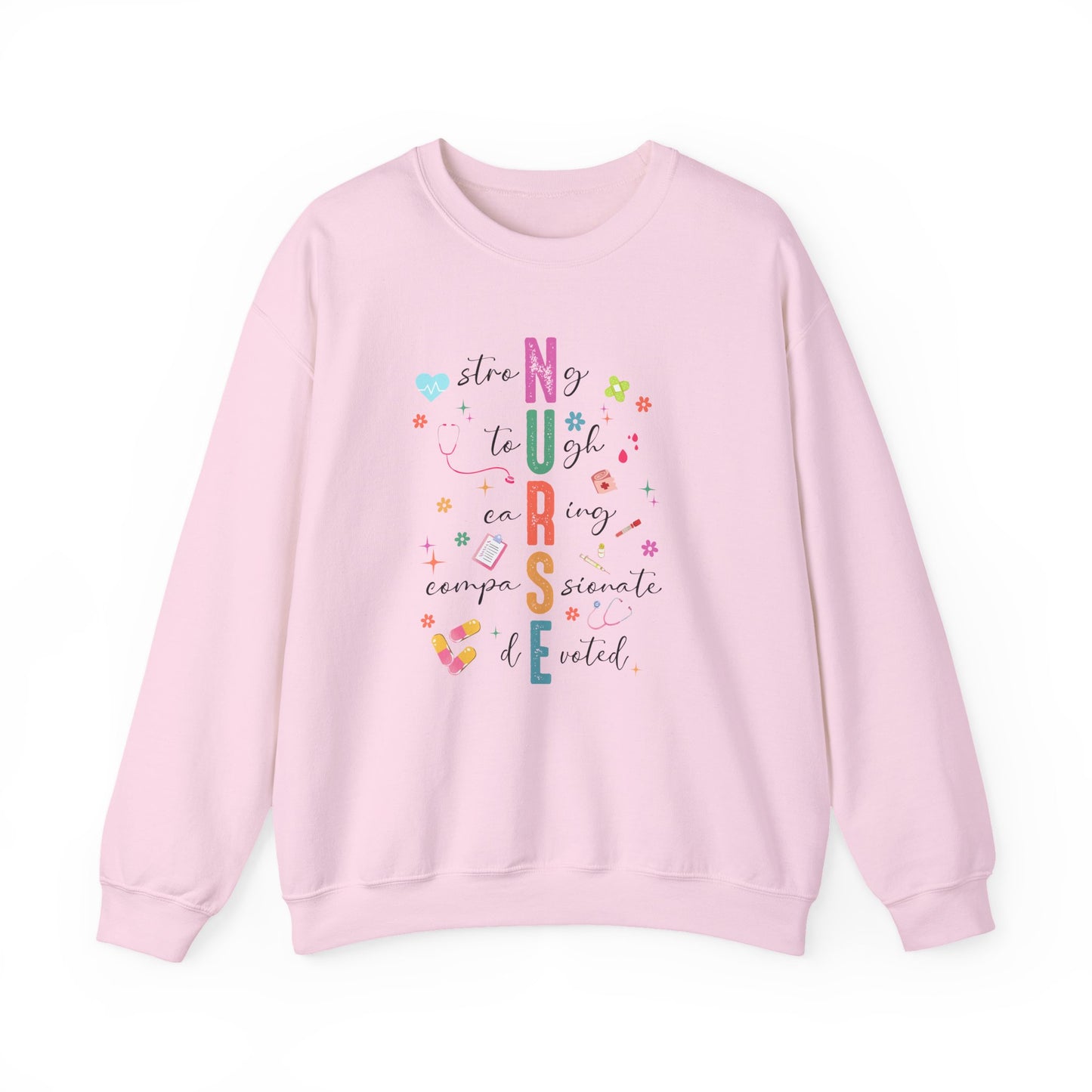 Colorful Nurse Appreciation Sweatshirt, Cozy Crewneck for Nurses, Nursing Gifts, Healthcare Worker Sweatshirt, Medical Apparel