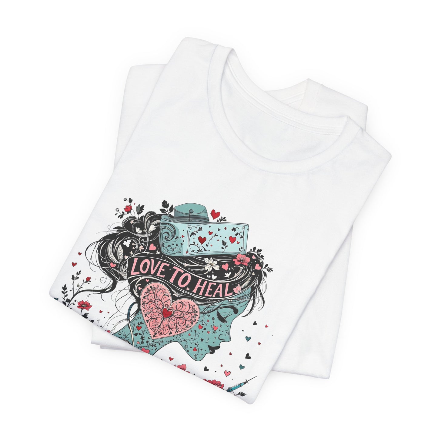 Graphic Healthcare Unisex Tee - Love to Heal Work Shirt