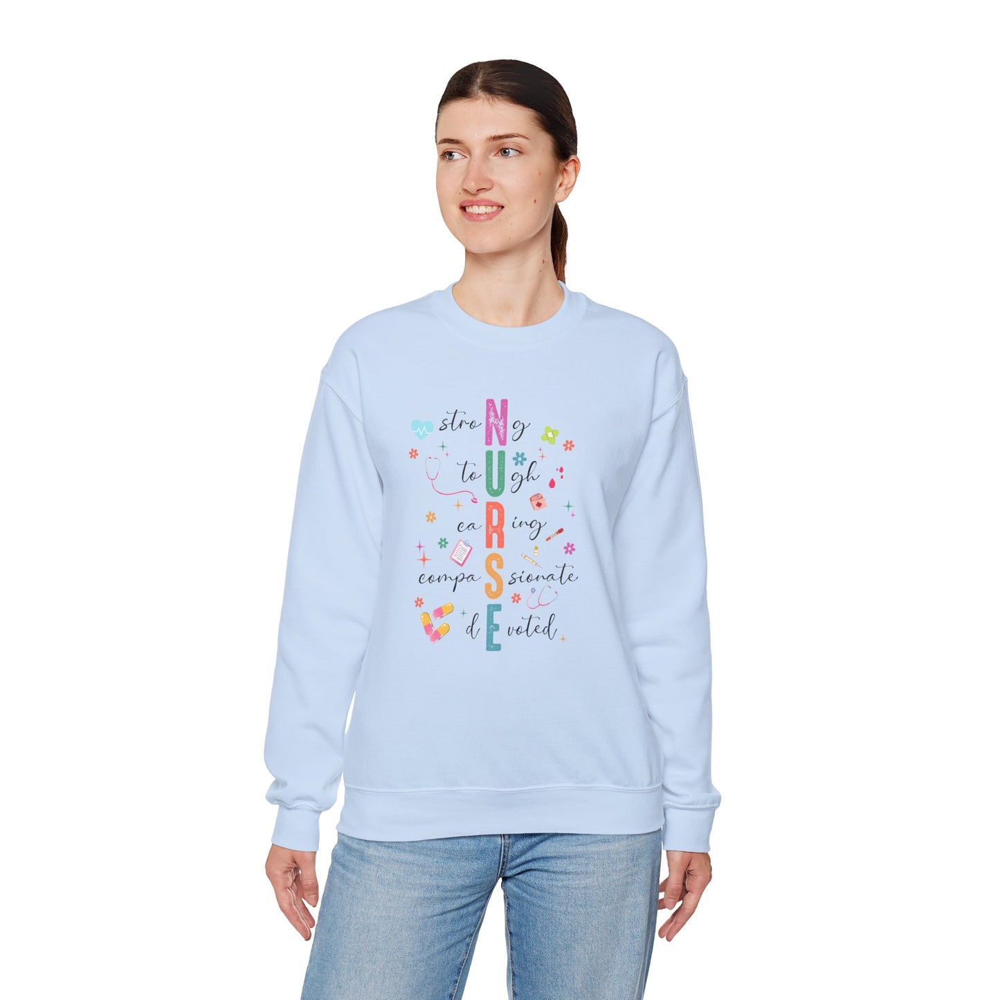Colorful Nurse Appreciation Sweatshirt, Cozy Crewneck for Nurses, Nursing Gifts, Healthcare Worker Sweatshirt, Medical Apparel