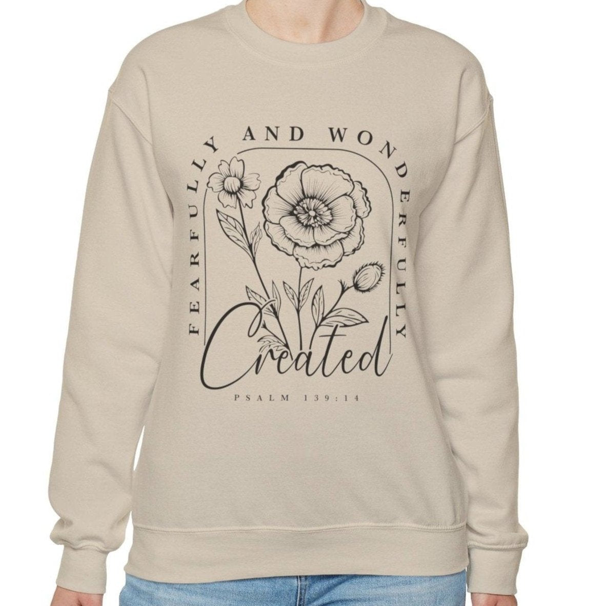 " Fearfully And Wonderfully Created" Crewneck Sweatshirt