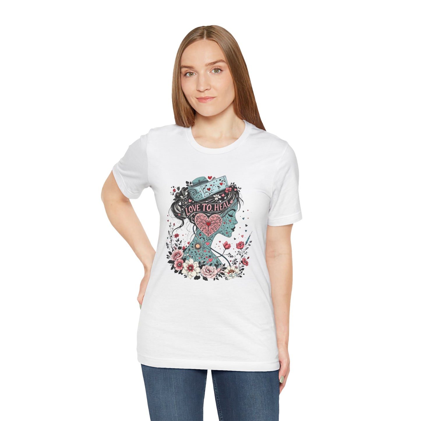 Graphic Healthcare Unisex Tee - Love to Heal Work Shirt