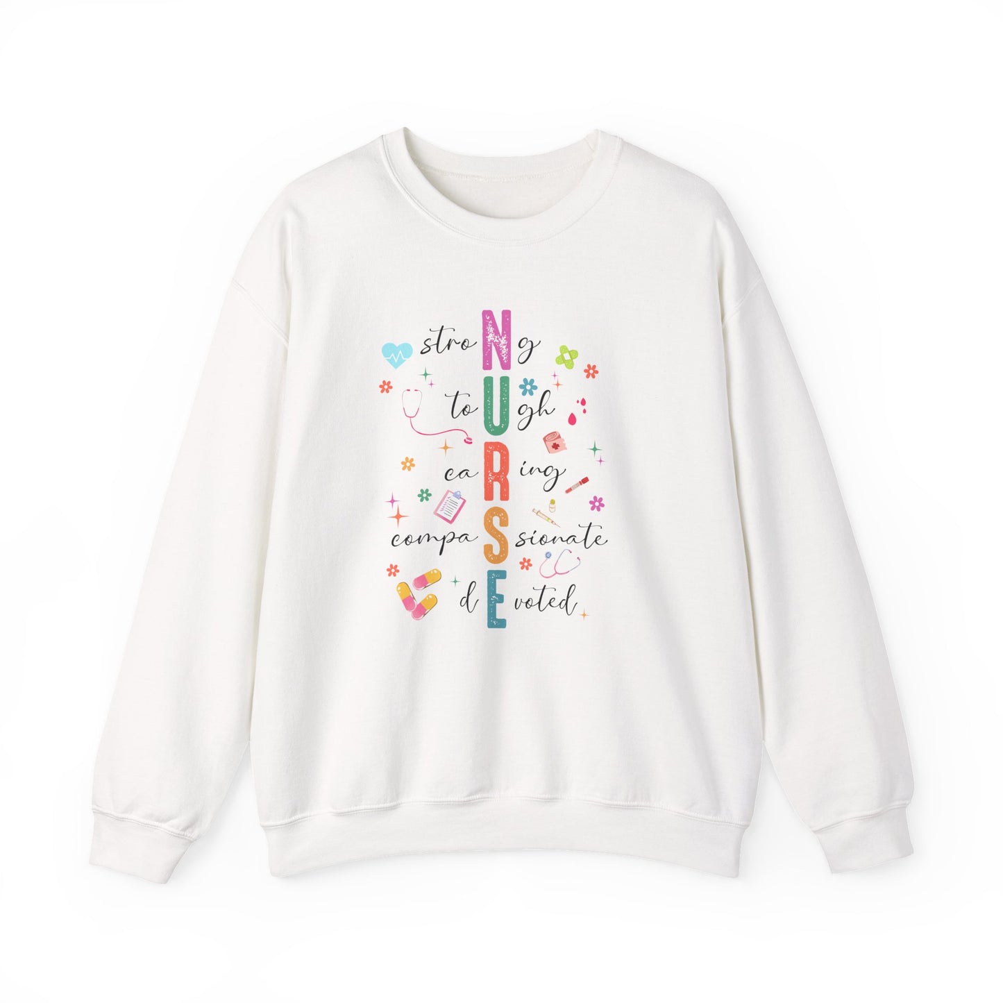 Colorful Nurse Appreciation Sweatshirt, Cozy Crewneck for Nurses, Nursing Gifts, Healthcare Worker Sweatshirt, Medical Apparel