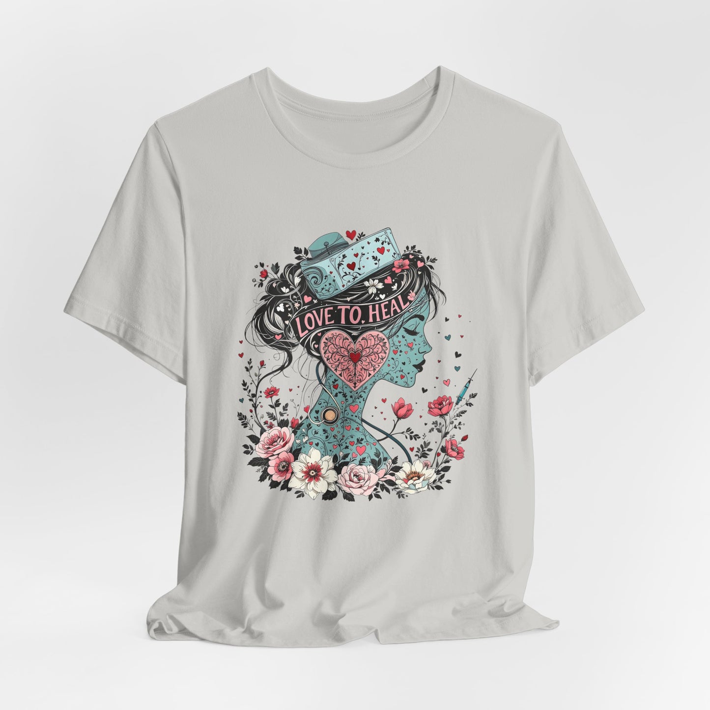 Graphic Healthcare Unisex Tee - Love to Heal Work Shirt