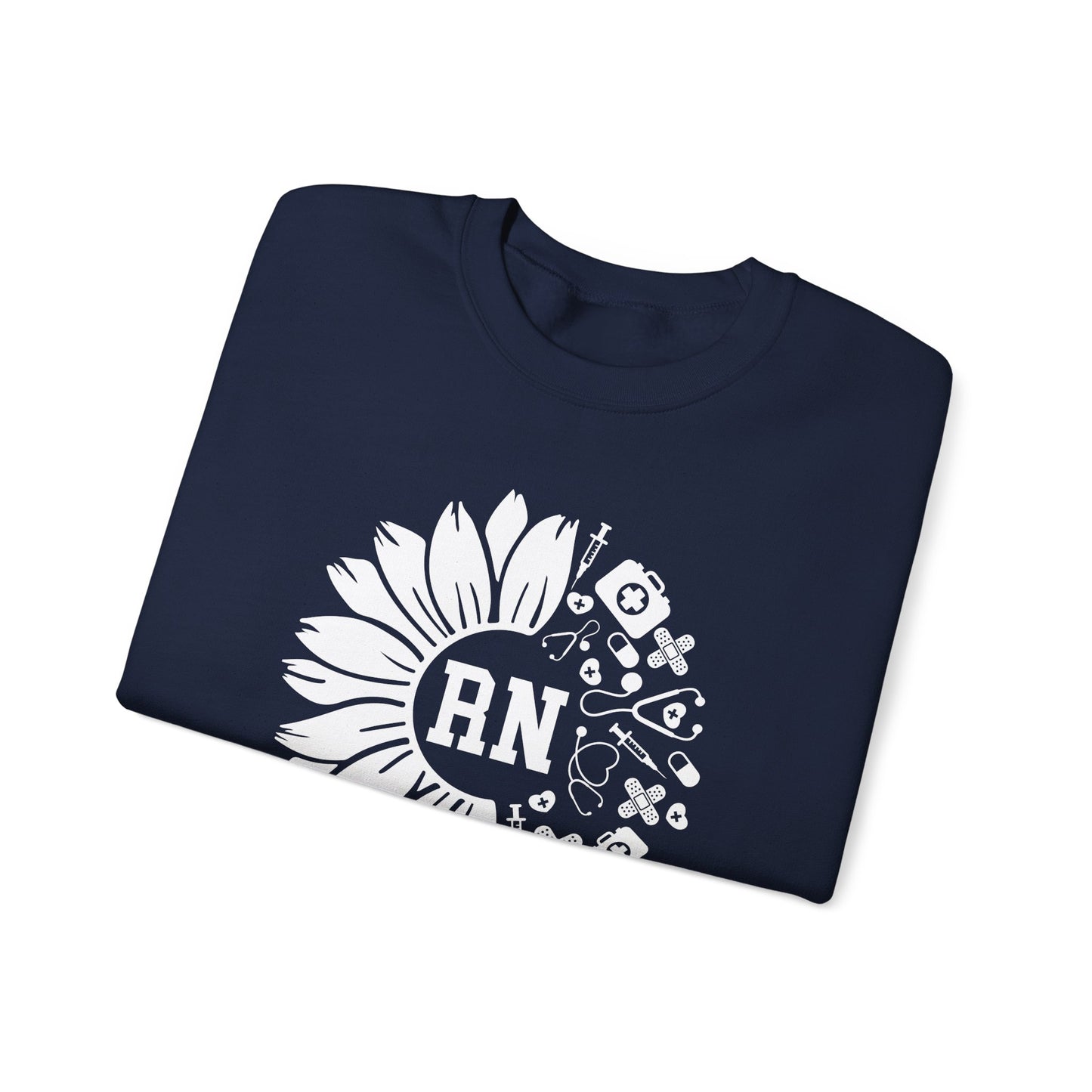 Floral RN Nurse Sweatshirt - Unisex Heavy Blend™ Crewneck