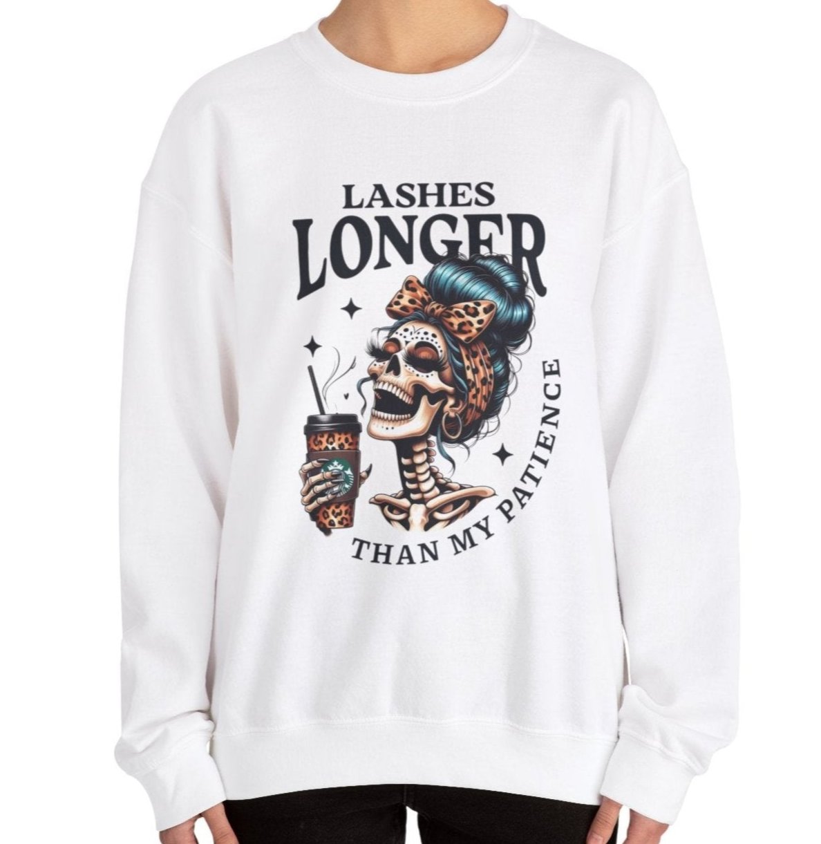 "Lashes Longer Than My Patience" Crewneck Sweatshirt