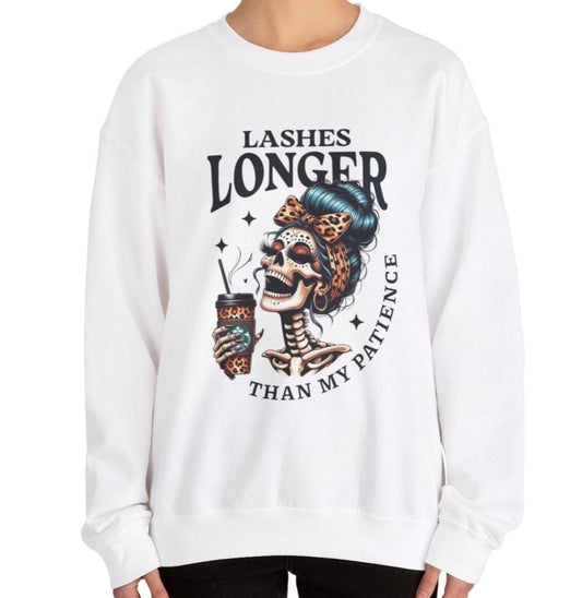 "Lashes Longer Than My Patience" Crewneck Sweatshirt